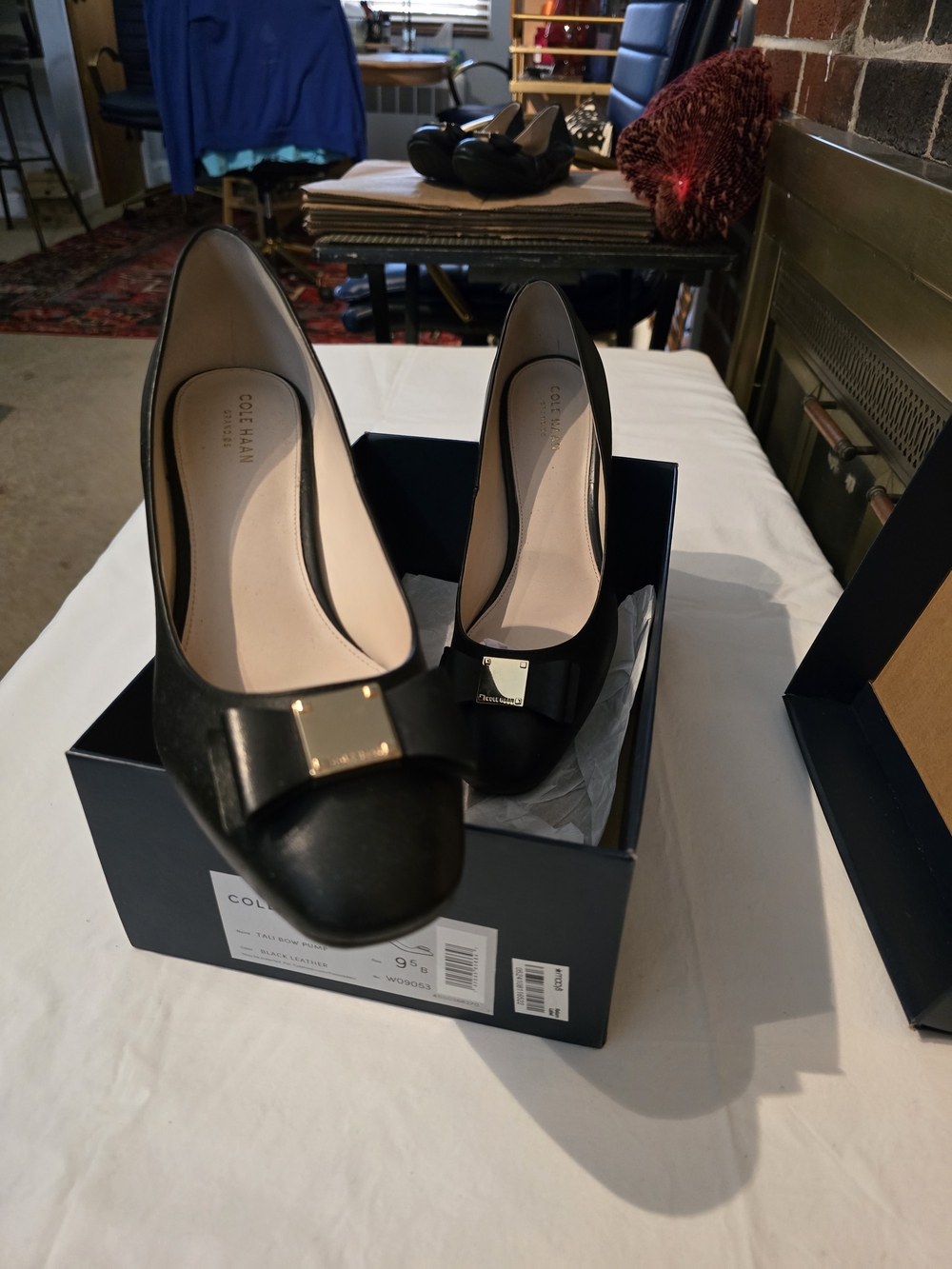 Cole Haan Black Bow Ballet Flats Dize 9.5